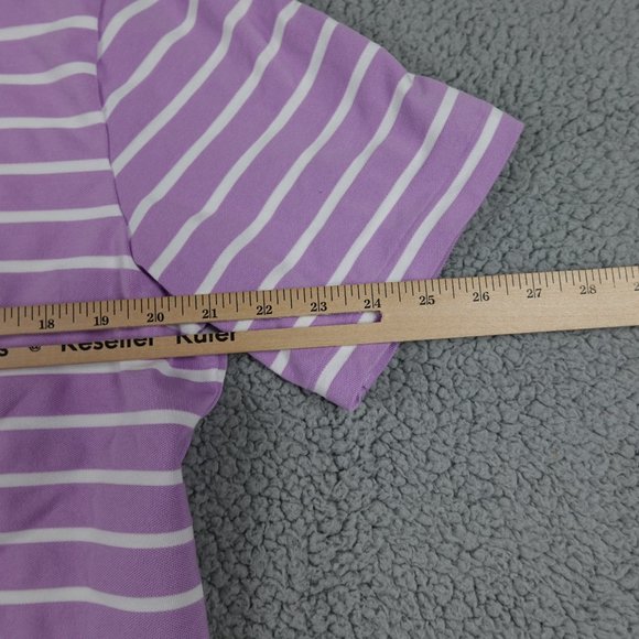 VTG Polo Golf Ralph Lauren Performance Shirt Mens Medium Purple Striped Polo - Picture 7 of 11